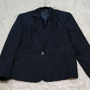 Jones New York Women's Navy Pinstripe Blazer